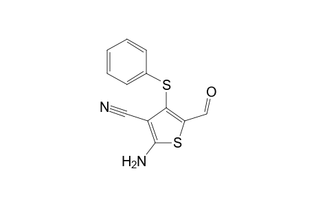 3-Thiophenecarbonitrile, 2-amino-5-formyl-4-(phenylthio)-