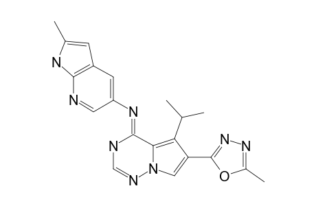 #1;BMS-645737;5-ISOPROPYL-6-(5-METHYL-1,3,4-OXADIAZOL-2-YL)-N-(2-METHYL-1H-PYRROLO-[2,3-B]-PYRIDIN-5-YL)-PYRROLO-[2,1-F]-[1,2,4]-TRIAZIN-4-AMINE;MAJOR-TAUTOMER