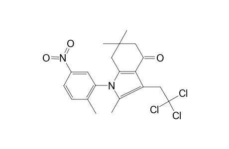 4H-indol-4-one, 1,5,6,7-tetrahydro-2,6,6-trimethyl-1-(2-methyl-5-nitrophenyl)-3-(2,2,2-trichloroethyl)-