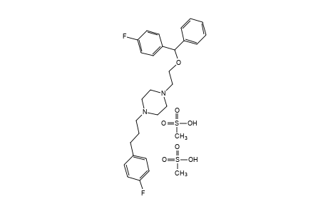 1-{2-[(p-fluorophenyl)phenylmethoxy]ethyl}-4-[3-(p-fluorophenyl)propyl]piperazine, dimethanesulfonate