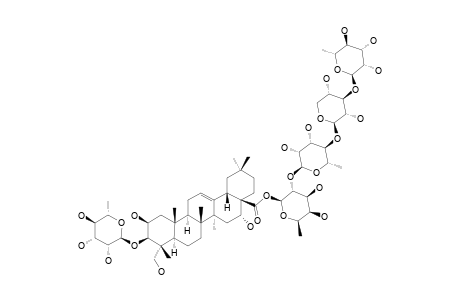 BELLIDIASTROSIDE-C1;3-O-ALPHA-L-RHAMNOPYRANOSYL-2-BETA,3-BETA,16-ALPHA,23-TETRAHYDROXYOLEAN-12-EN-28-OIC-ACID-28-O-ALPHA-L-RHAMNOPYRANOSYL-(