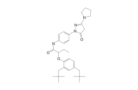 Butanamide, 2-[2,4-bis(2,2-dimethylpropyl)phenoxy]-N-[4-[4,5-dihydro-5-oxo-3-(1-pyrrolidinyl)-1H-pyrazol-1-yl]phenyl]-