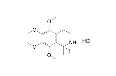 1-methyl-1,2,3,4-tetrahydro-5,6,7,8-tetramethoxyisoquinoline, hydrochloride