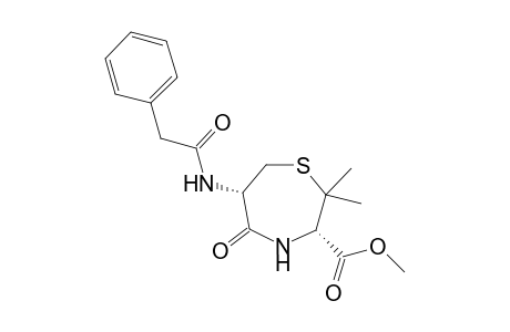 Methyl (3S,6S)-2,2-dimethyl-5-oxo-6-(2'-phenylacetylamino)-perhydro-1,4-thiazepine-3-carboxylate