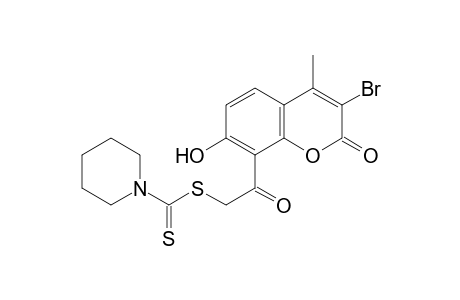 3-Bromo-7-hydroxy-8-(mercaptoacetyl)-4-methylcoumarin, 8-(1-piperidinecarbodithioate)