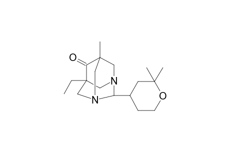 1,3-diazatricyclo[3.3.1.1~3,7~]decan-6-one, 5-ethyl-7-methyl-2-(tetrahydro-2,2-dimethyl-2H-pyran-4-yl)-