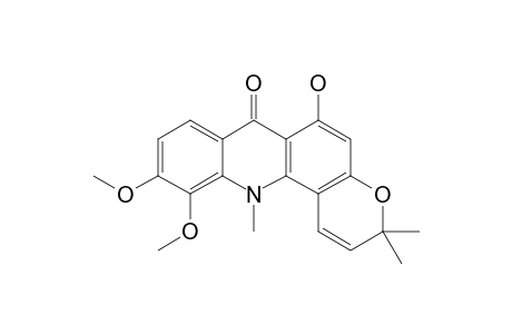 2',2'-Dimethyl-(pyrano-5',6':3:4)-1-hydroxy-5,6-dimethoxy-10-methyl-acridon