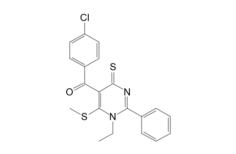 5-(p-chlorobenzoyl)-1-ethyl-6-(methylthio)-2-phenyl-4(1H)-pyrimidinethione