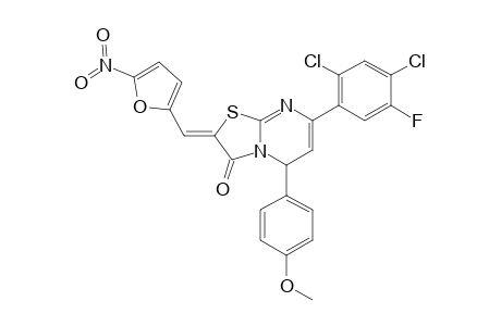 2-(5-nitrofurfurylidene)-5-(4-methoxyphenyl)-7-(2,4-dichloro-5-fluorophenyl)-5H-thiazolo[2,3-b]pyrimidin-3-one