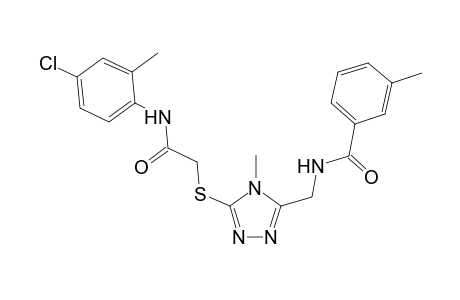 N-[(5-{[2-(4-chloro-2-methylanilino)-2-oxoethyl]sulfanyl}-4-methyl-4H-1,2,4-triazol-3-yl)methyl]-3-methylbenzamide