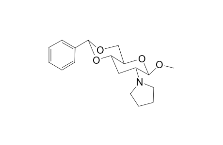 Methyl 2,3-dideoxy-4,6-O-(phenylmethylene)-2-N-pyrrolidino-.alpha.,D-ribo-hexopyranoside