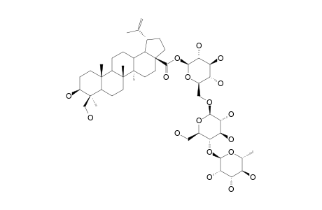 PULSATILLOSIDE;3-BETA,23-DIHYDRXYLUP-20-(29)-EN-28-OIC-ACID-28-O-ALPHA-L-RHAMNOPYRANOSYL-(1->4)-BETA-D-GLUCOPYRANOSYL-(1->6)-BETA-D-GLUCOPYRANOSIDE