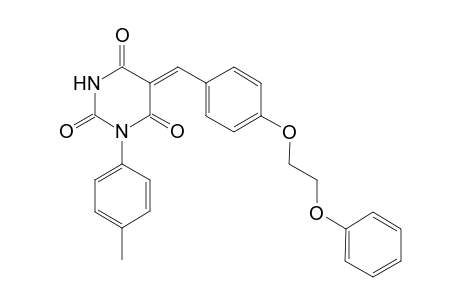 (5Z)-1-(4-methylphenyl)-5-[[4-(2-phenoxyethoxy)phenyl]methylidene]-1,3-diazinane-2,4,6-trione