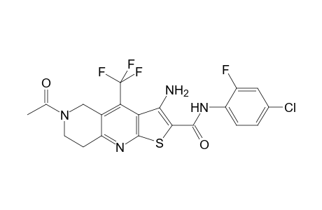 Thieno[2,3-b][1,6]naphthyridine-2-carboxamide, 6-acetyl-3-amino-N-(4-chloro-2-fluorophenyl)-5,6,7,8-tetrahydro-4-(trifluoromethyl)-