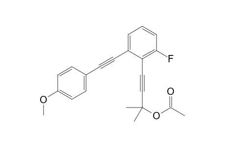 4-(2-fluoro-6-((4-methoxyphenyl)ethynyl)phenyl)-2-methylbut-3-yn-2-yl acetate