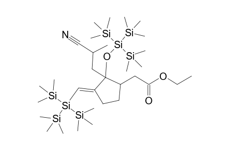 Ethyl 2-[tris(trimethylsilyl)siloxy]-3-[tris(trimethylsilyl)silylmethylene]-2-(2-cyano-2-methylethyl)cyclopentan-1-acetate
