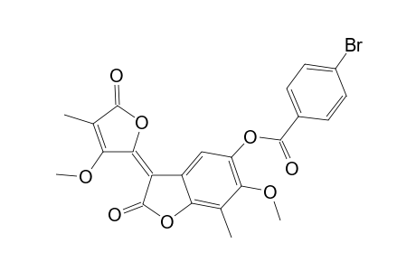 4-bromobenzoic acid [(3E)-2-keto-3-(5-keto-3-methoxy-4-methyl-2-furylidene)-6-methoxy-7-methyl-benzofuran-5-yl] ester