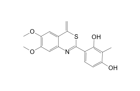 4-(6,7-Dimethoxy-4-methylidene-4H-3,1-benzothiazin-2-yl)-2-methylbenzene-1,3-diol