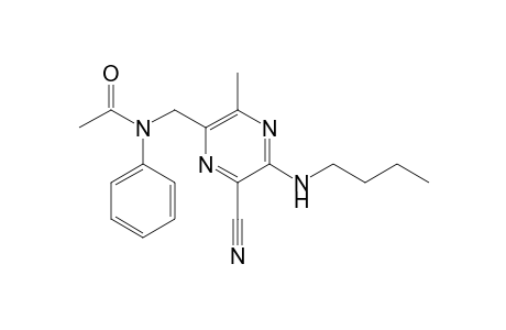 2-BUTYL-6-METHYL-5-(N-ACETYLANILINO)-METHYLPYRAZINE-3-CARBONITRILE