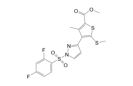 4-{1-[(2,4-difluorophenyl)sulfonyl]pyrazol-3-yl}-3-methyl-5-(methylthio)-2-thiophenecarboxylic acid, methyl ester