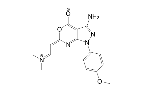 (E)-3-AMINO-1-(PARA-METHOXYPHENYL)-6-(N,N-DIMETHYLIMMONIO)-ETHYLIDENE-4-OXIDOPYRAZOLO-[3,4-D]-[3,1]-OXAZINE
