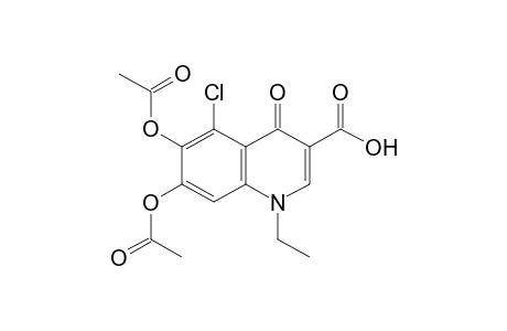 5-chloro-1,4-dihydro-6,7-dihydroxy-1-ethyl-4-oxo-3-quinolinecarboxylic acid, diacetate