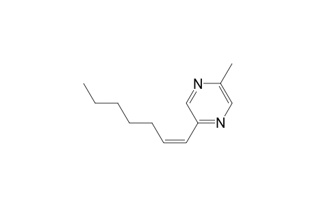 Pyrazine, 2-(1-heptenyl)-5-methyl-, (E)-