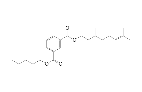 Isophthalic acid, 3,7-dimethyloct-6-enyl pentyl ester