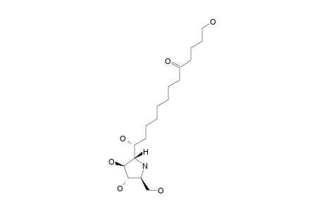 BROUSSONETINE-F;(2R,3R,4R,5R)-2-HYDROXYMETHYL-3,4-DIHYDROXY-5-[(1R)-1,13-DIHYDROXY-9-OXO-TRIDECYL]-PYRROLIDINE