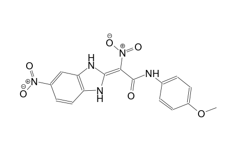 (2Z)-N-(4-methoxyphenyl)-2-nitro-2-(5-nitro-1,3-dihydro-2H-benzimidazol-2-ylidene)ethanamide