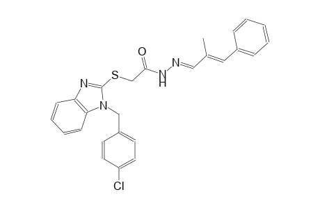 acetic acid, [[1-[(4-chlorophenyl)methyl]-1H-benzimidazol-2-yl]thio]-, 2-[(E,2E)-2-methyl-3-phenyl-2-propenylidene]hydrazide