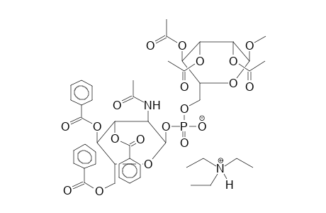 METHYL 6-O-(2-DEOXY-2-ACETAMIDO-3,4,6-TRI-O-BENZOYL-ALPHA-D-GLUCOPYRANOSYLPHOSPHORYL)-2,3,4-TRI-O-ACETYL-ALPHA-D-MANNOPYRANOSIDE,TRIETHYLAMMONIUM SALT