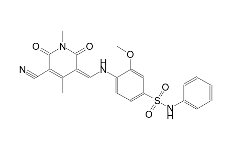 4-{[(Z)-(5-cyano-1,4-dimethyl-2,6-dioxo-1,6-dihydro-3(2H)-pyridinylidene)methyl]amino}-3-methoxy-N-phenylbenzenesulfonamide