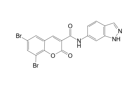 6,8-bis(bromanyl)-N-(1H-indazol-6-yl)-2-oxidanylidene-chromene-3-carboxamide