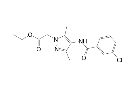 1H-Pyrazole-1-acetic acid, 4-[(3-chlorobenzoyl)amino]-3,5-dimethyl-, ethyl ester