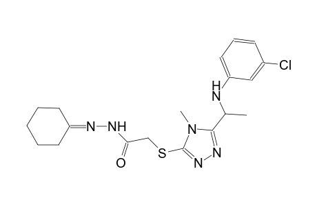 2-({5-[1-(3-chloroanilino)ethyl]-4-methyl-4H-1,2,4-triazol-3-yl}sulfanyl)-N'-cyclohexylideneacetohydrazide