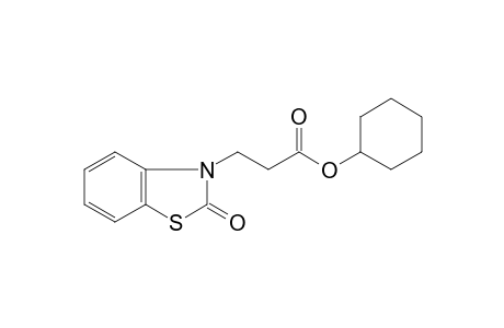 3(2H)-Benzothiazolepropanoic acid, 2-oxo-, cyclohexyl ester