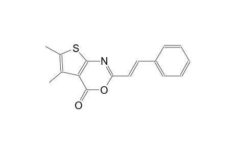 4H-thieno[2,3-d][1,3]oxazin-4-one, 5,6-dimethyl-2-[(E)-2-phenylethenyl]-