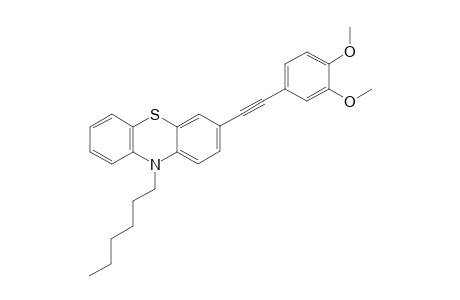 3-((3,4-Dimethoxyphenyl)ethynyl)-10-hexyl-10H-phenothiazine