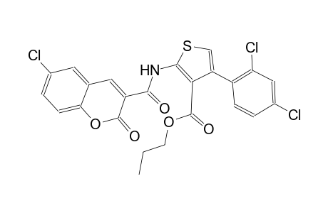 propyl 2-{[(6-chloro-2-oxo-2H-chromen-3-yl)carbonyl]amino}-4-(2,4-dichlorophenyl)-3-thiophenecarboxylate