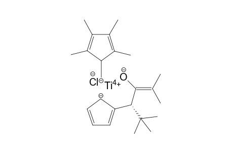 titanium(IV) (2,3,4,5-tetramethylcyclopenta-2,4-dien-1-yl)methanide (R)-2-(2,2,5-trimethyl-4-oxidohex-4-en-3-yl)cyclopenta-2,4-dien-1-ide chloride