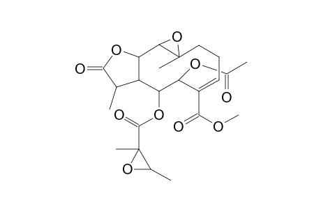 Oxireno[9,10]cyclodeca[1,2-b]furan-5-carboxylic acid, 6-(acetyloxy)-7-[[(2,3-dimethyloxiranyl)carbonyl]oxy]-1a,2,3,6,7,7a,8,9,10a,10b-decahydro-1a,8-dimethyl-9-oxo-, methyl ester