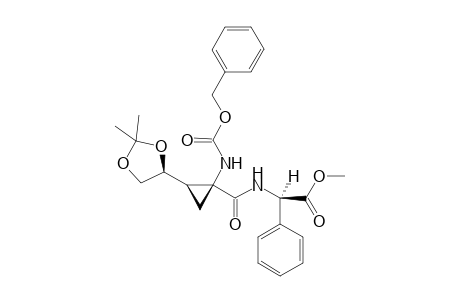 Methyl (1S,2R,4'S)-(-)-1-[N-(benzyloxycarbonyl)amino]-2-(2',2'-dimethyl-1',3'-dioxolan-4'-yl)cyclopropyl-1-carbonyl-N-[(R)-2-phenylglycinate]