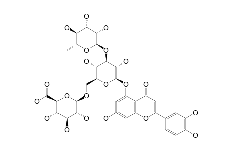LUTEOLIN-5-O-ALPHA-L-RHAMNOPYRANOSYL-(1->3)-[BETA-D-GLUCURONOPYRANOSYL-(1->6)]-BETA-D-GLUCOPYRANOSIDE