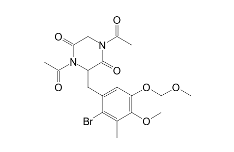 1,4-Diacetyl-3-[2-bromo-4-methoxy-5-(methoxymethoxy)-3-methyl-benzyl]piperazine-2,5-quinone