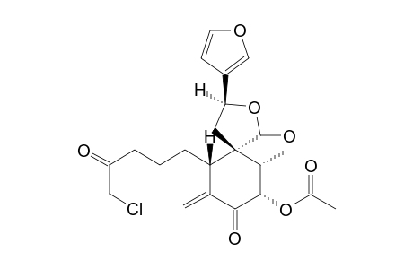 7.alpha.-Acetoxy-18-chloro-15,16-epoxy-4,6-dioxy-4,5-seco-neocleroda-5(19),13(16),14-triene - 20,12-hemiacetal