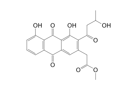 2-[4,5-dihydroxy-3-(3-hydroxybutanoyl)-9,10-diketo-2-anthryl]acetic acid methyl ester