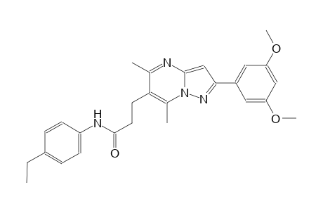 pyrazolo[1,5-a]pyrimidine-6-propanamide, 2-(3,5-dimethoxyphenyl)-N-(4-ethylphenyl)-5,7-dimethyl-