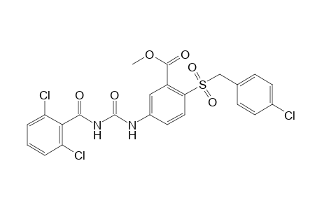 2-[(p-chlorobenzyl)sulfonyl]-5-[3-(2,6-dichlorobenzoyl)urido]benzoic acid, methyl ester