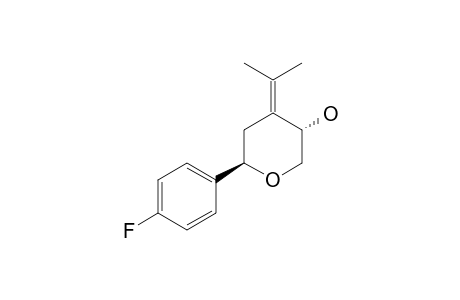 (3S*,6R*)-6-(4-Fluorophenyl)-4-(propan-2-ylidene)oxan-3-ol